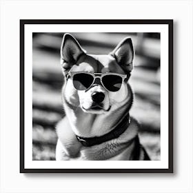 Husky Dog In Sunglasses 3 Affiche