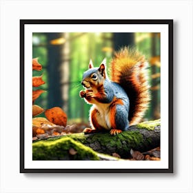 Squirrel In The Forest 379 Art Print