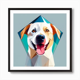 Polygonal Dog , colorful dog illustration, dog portrait, animal illustration, digital art, pet art, dog artwork, dog drawing, dog painting, dog wallpaper, dog background, dog lover gift, dog décor, dog poster, dog print, pet, dog, vector art, dog art,   Art Print