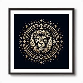 A Zodiac symbol, A Lion 1 Art Print