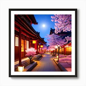 Asian Cherry Blossoms Art Print