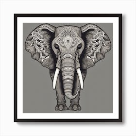 Elephant Tattoo Tribal Art Print