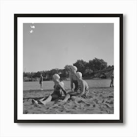 Redding, California,Young People On The Beach Of The Sacramento River By Russell Lee Art Print