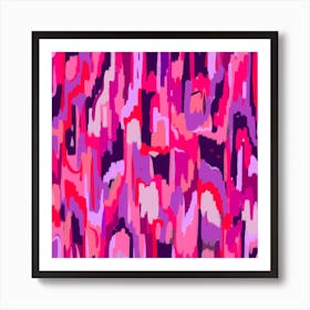 Abstract Shapes Painting in Pinks and Red Art Print