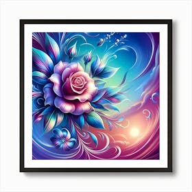 Abstract Roses 1 Art Print