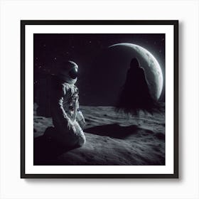 Man On Moon with other creature Poster