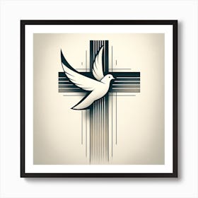 Dove With Cross Art Print