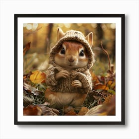 Squirrel In A Sweater Art Print