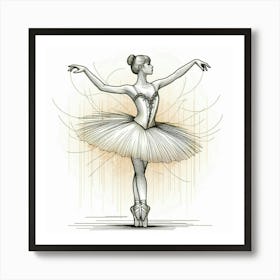 Line Art ballerina body 6 Art Print