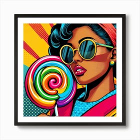 Pop Girl With Lollipop 1 Art Print