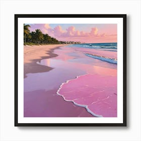 Delray Beach, Florida Pink Photography Art Print Art Print