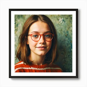 Girl With Glasses Art Print