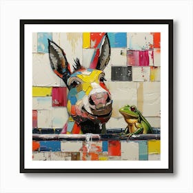 Donkey And Frog Art Print