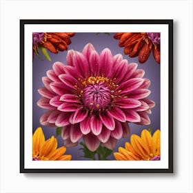 Dahlia Flowers Art Print