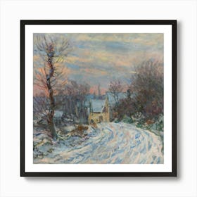 Claude Monet - Snowy Road Art Print