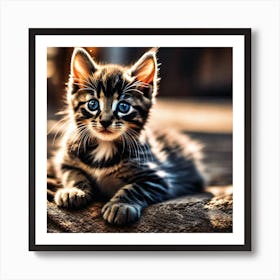 Kitten With Blue Eyes 1 Art Print