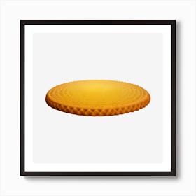 Yellow Donut On Black Background Art Print