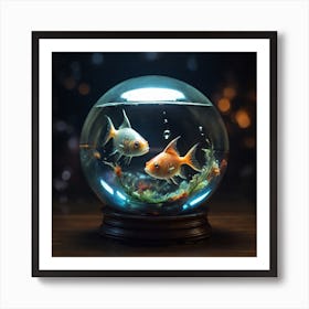 Goldfish In A Glass Bowl Art Print