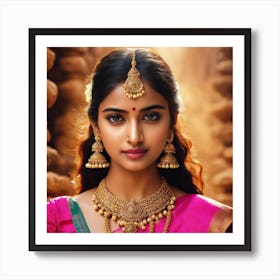 indian girl jewel ai illustration art 1 Art Print