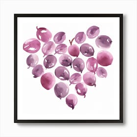 Heart Of Grapes Art Print