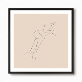 Nude drawing of a woman posing Art Print