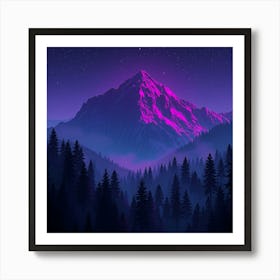 Purple Mountain Landscape 2 Art Print