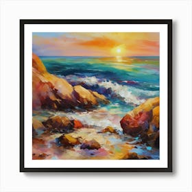 Sunset At The Beach 16 Art Print