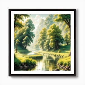 River In The Forest 70 Art Print