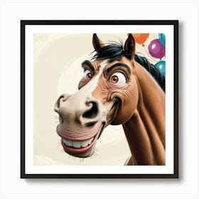 Happy Birthday Horse 2 Art Print