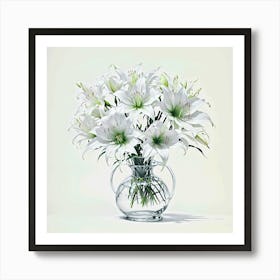 White Lilies In A Vase Art Print