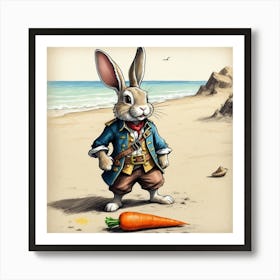 Rabbit On The Beach 3 Art Print