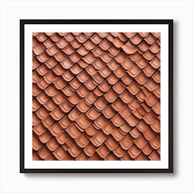 Realistic Roof Tile Flat Surface Pattern For Background Use Miki Asai Macro Photography Close Up (5) Art Print