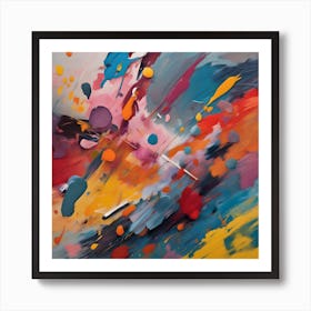 Colorful Splashes Of Paint Geometric Abstract Art Art Print