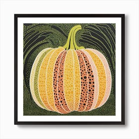 Yayoi Kusama Inspired Pumpkin Green 3 Art Print