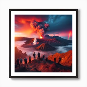 Volcano Eruption In Indonesia Art Print