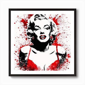 Marilyn Monroe Portrait Ink Painting (6) Art Print