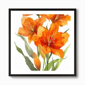 Orange Lilies Art Print