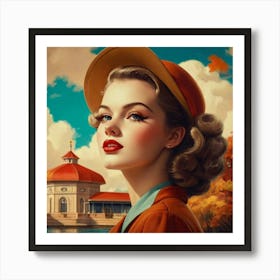 Woman In A Hat 1 Art Print