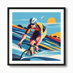 A Triathlon Event Minimal Illustration 1718702374 3 Art Print