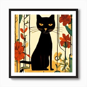 Cat In A Cage Art Print