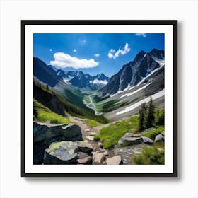 Peak Summit Ridge Glacier Snowcap Slope Elevation Climb Hike Trail Valley Range Gran (2) Art Print