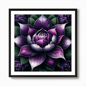 Purple Lotus Flower Art Print