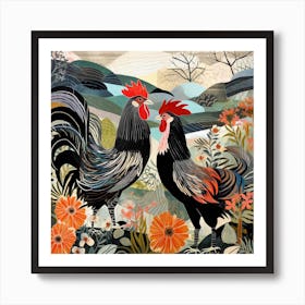 Bird In Nature Rooster 1 Art Print