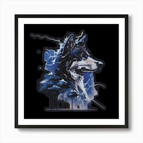 Lightning Wolf Art Print