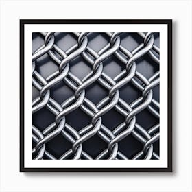 Close Up Of A Chain Link Fence Art Print