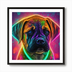 Neon Dog Art Print