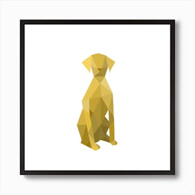 Yellow Mustard Geometric Dog Art Print