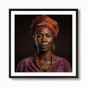 African Woman In A Turban Art Print