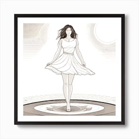 Woman In A White Dress 16 Art Print