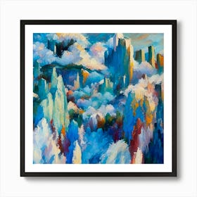 Cityscape With Clouds Art Print